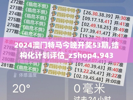 2024澳门特马今晚开奖53期,结构化计划评估_zShop4.943