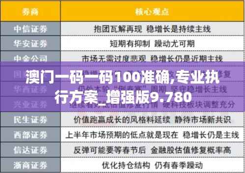 澳门一码一码100准确,专业执行方案_增强版9.780
