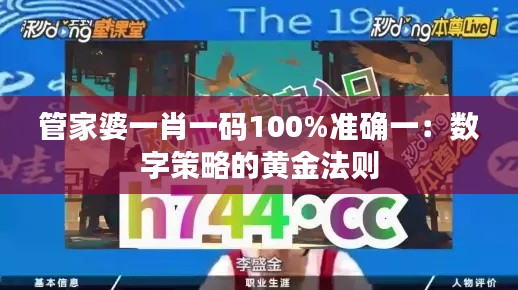 管家婆一肖一码100%准确一：数字策略的黄金法则