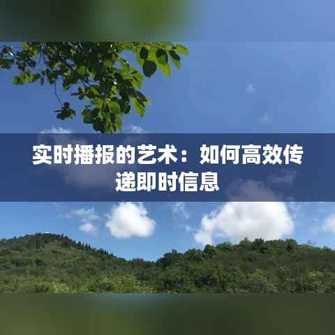 实时播报的艺术：如何高效传递即时信息